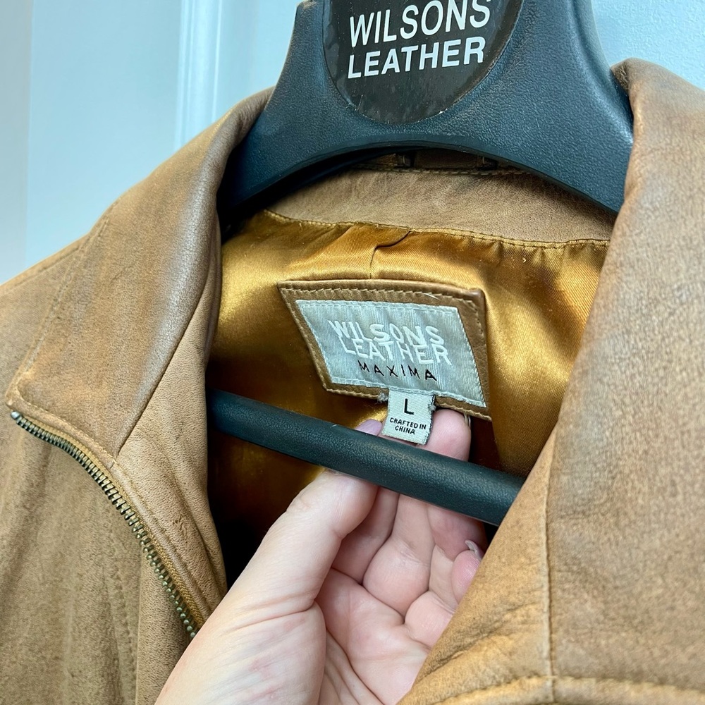 Soft leather jacket, size L 
Taupe/ Camel color - Picture 6 of 8